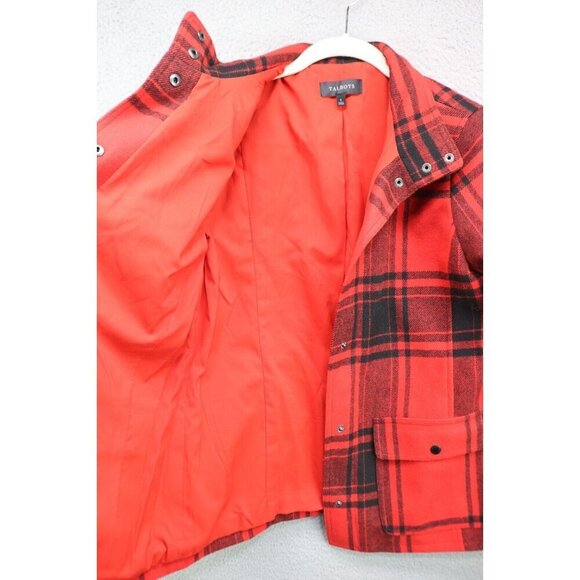 Talbots Wool Blend Red Plaid Jacket-Size Small-Preppy - Picture 6 of 13